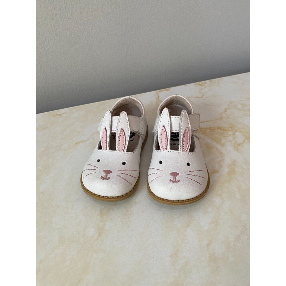 LIVIE & LUCA Toddler Girls MOLLY Bunny/Rabbit Shoes - White Size 4 Leather